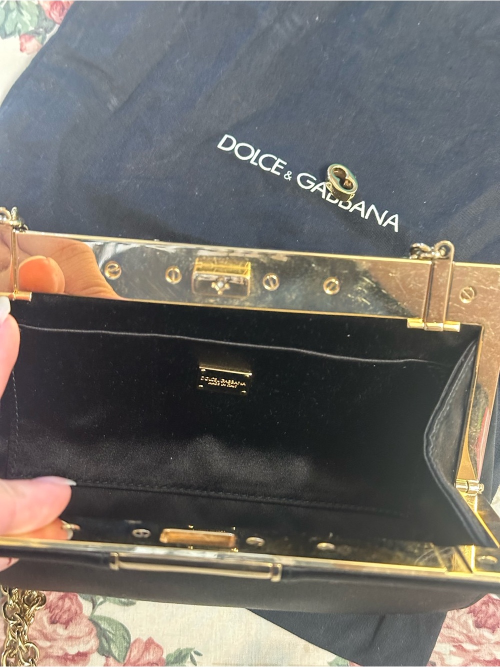 Dolce & Gabbana Black Marlene Satin Evening Bag - Picture 6 of 6